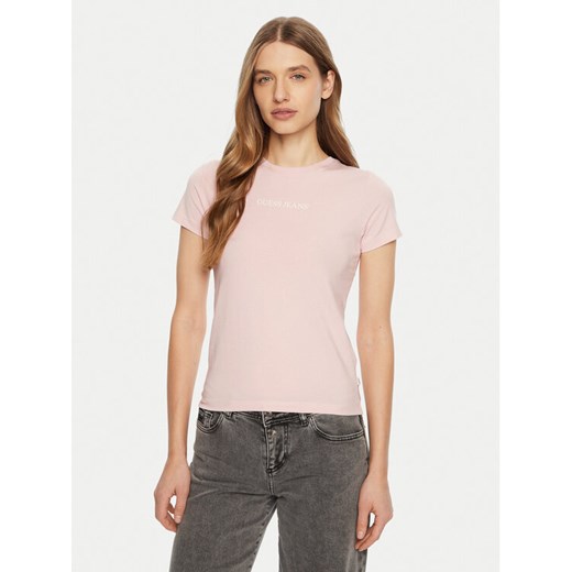 Guess Jeans T-Shirt W4YI01 J1314 Różowy Regular Fit ze sklepu MODIVO w kategorii Bluzki damskie - zdjęcie 182720756