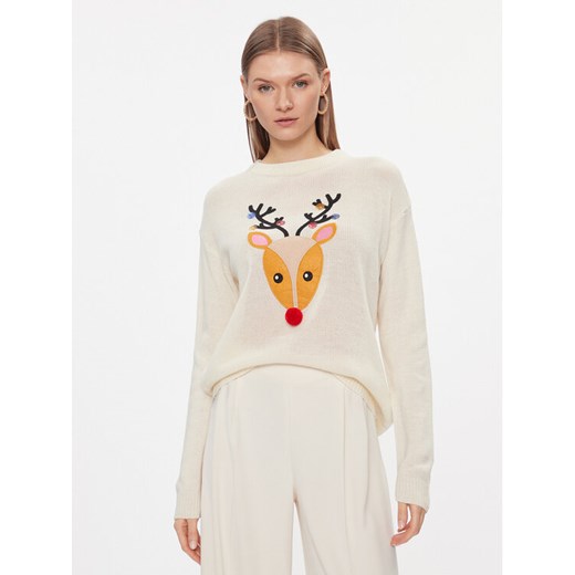 Brave Soul Sweter LKX-230ANTLE Écru Regular Fit ze sklepu MODIVO w kategorii Swetry damskie - zdjęcie 182720916