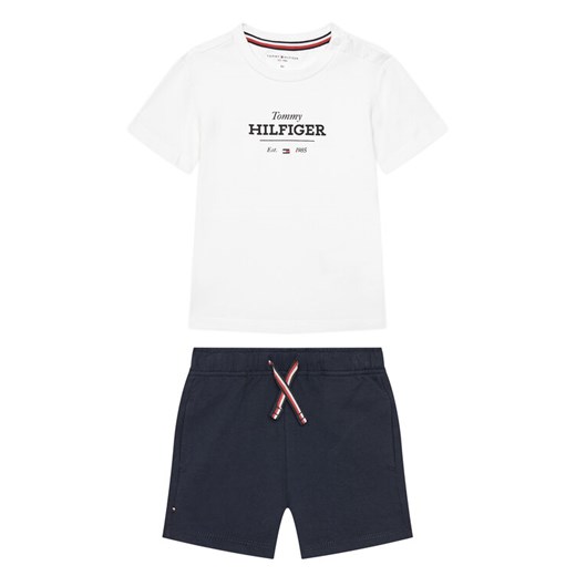 Tommy Hilfiger Komplet t-shirt i spodenki Monotype KN0KN02047 Granatowy Regular Fit ze sklepu MODIVO w kategorii Odzież dla niemowląt - zdjęcie 182720968