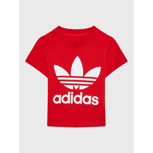 adidas T-Shirt adicolor Trefoil IC6110 Czerwony Regular Fit ze sklepu MODIVO w kategorii T-shirty chłopięce - zdjęcie 182721208