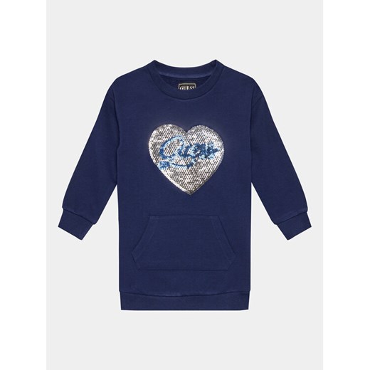 Guess Sukienka codzienna K3BK26 KAD73 Granatowy Regular Fit ze sklepu MODIVO w kategorii Sukienki dziewczęce - zdjęcie 182721215