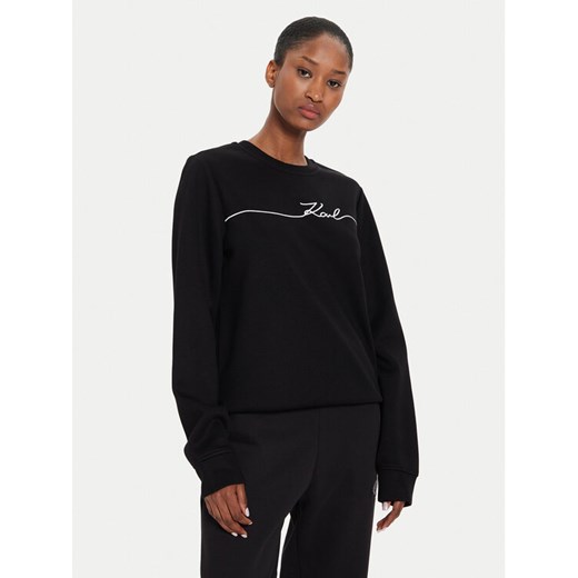 KARL LAGERFELD Bluza 245W1806 Czarny Regular Fit ze sklepu MODIVO w kategorii Bluzy damskie - zdjęcie 182721257