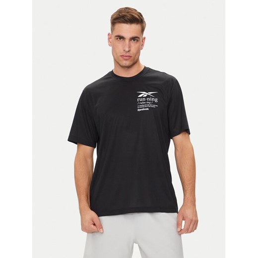 Reebok T-Shirt Run Graphic 100075314 Czarny Relaxed Fit ze sklepu MODIVO w kategorii T-shirty męskie - zdjęcie 182721267