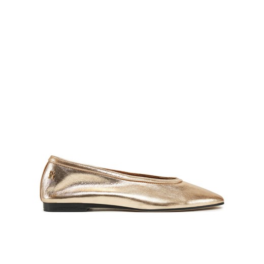 Tommy Hilfiger Baleriny Soft Metal Lthr Ballerina No Bow FW0FW08601 Złoty ze sklepu MODIVO w kategorii Balerinki - zdjęcie 182721268
