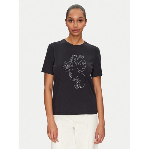 Vila T-Shirt Sybil 14108062 Czarny Regular Fit ze sklepu MODIVO w kategorii Bluzki damskie - zdjęcie 182721539