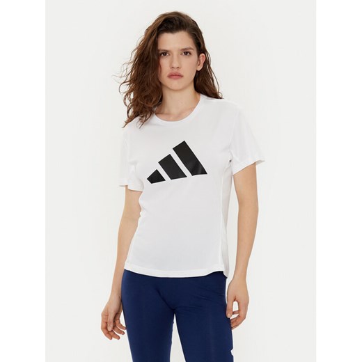 adidas Koszulka techniczna Run It IN0111 Biały Regular Fit ze sklepu MODIVO w kategorii Bluzki damskie - zdjęcie 182721588