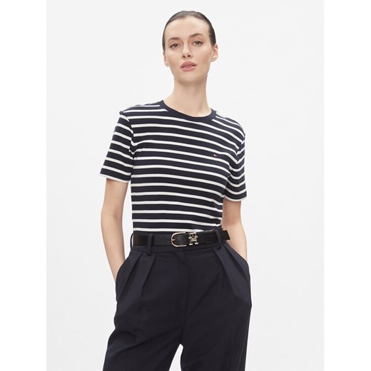 Tommy Hilfiger T-Shirt New Cody WW0WW40587 Niebieski Slim Fit ze sklepu MODIVO w kategorii Bluzki damskie - zdjęcie 182721667