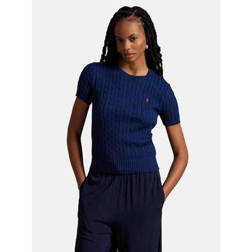 Polo Ralph Lauren Sweter 211965761001 Granatowy Slim Fit ze sklepu MODIVO w kategorii Swetry damskie - zdjęcie 182721678