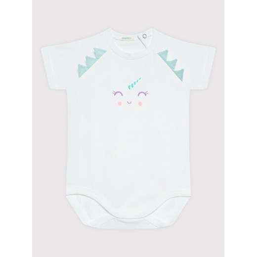 United Colors Of Benetton Body dziecięce 3P4ZAB001 Biały Regular Fit ze sklepu MODIVO w kategorii Body niemowlęce - zdjęcie 182721686