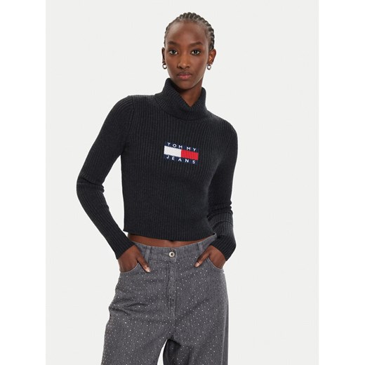 Tommy Jeans Golf Flag DW0DW18678 Czarny Regular Fit ze sklepu MODIVO w kategorii Swetry damskie - zdjęcie 182721707