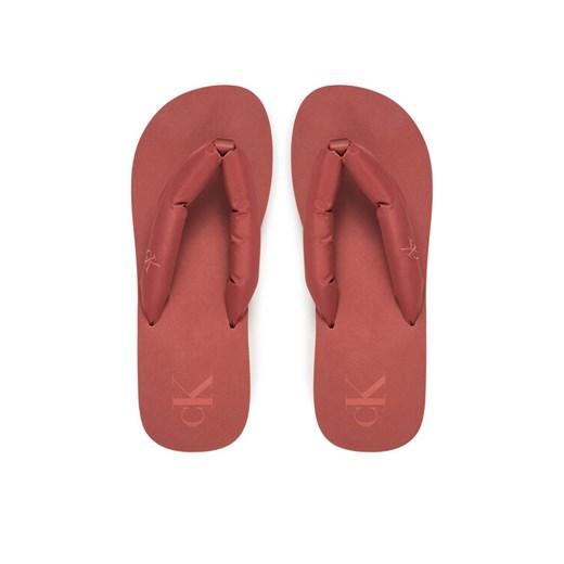 Calvin Klein Jeans Japonki Beach Sandal Flatform Ttxr Satin YW0YW01723 Brązowy ze sklepu MODIVO w kategorii Klapki damskie - zdjęcie 182721897
