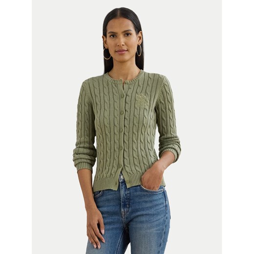 LAUREN RALPH LAUREN Kardigan 200932225009 Zielony Slim Fit ze sklepu MODIVO w kategorii Swetry damskie - zdjęcie 182721919