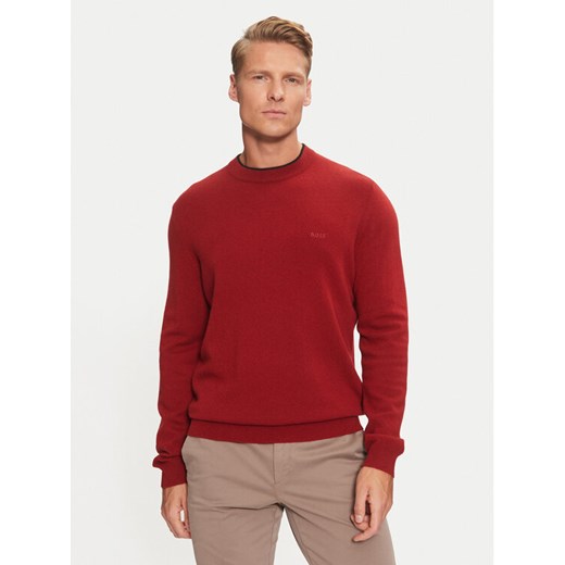 Boss Sweter 50526844 Czerwony Regular Fit ze sklepu MODIVO w kategorii Swetry męskie - zdjęcie 182722028