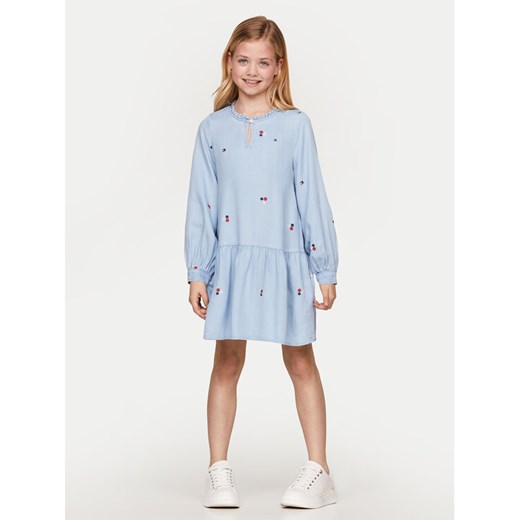 Tommy Hilfiger Sukienka codzienna KG0KG08104 Niebieski Regular Fit ze sklepu MODIVO w kategorii Sukienki dziewczęce - zdjęcie 182722149