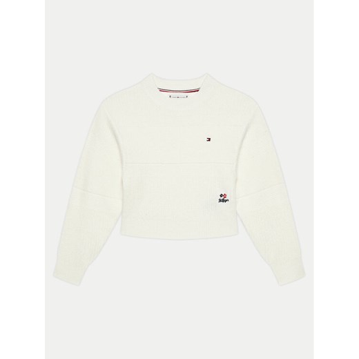 Tommy Hilfiger Sweter KG0KG08078 Écru Regular Fit ze sklepu MODIVO w kategorii Swetry chłopięce - zdjęcie 182722226