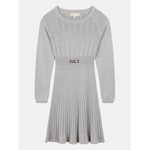 MICHAEL KORS KIDS Sukienka dzianinowa R30169 D Szary Regular Fit ze sklepu MODIVO w kategorii Sukienki dziewczęce - zdjęcie 182722315