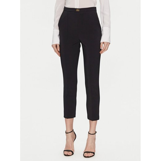 Elisabetta Franchi Spodnie materiałowe PA-076-51E2-V280 Czarny Regular Fit ze sklepu MODIVO w kategorii Spodnie damskie - zdjęcie 182722419