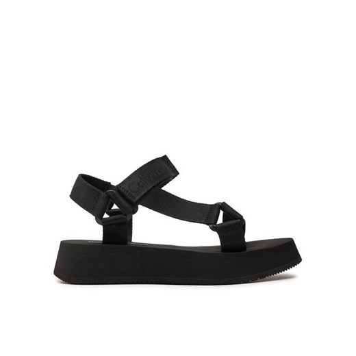 Calvin Klein Jeans Sandały Sandal Velcro Webbing In Mtl YW0YW01480 Czarny ze sklepu MODIVO w kategorii Sandały damskie - zdjęcie 182722637