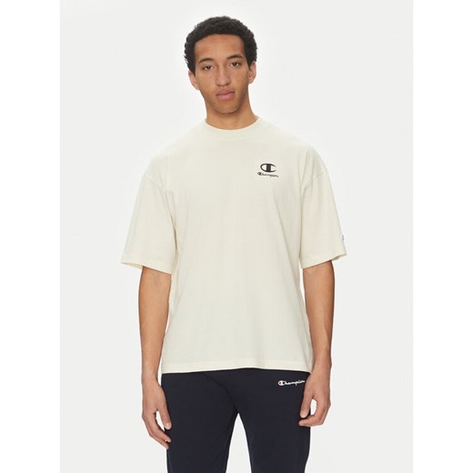 Champion T-Shirt 221257 Écru Regular Fit ze sklepu MODIVO w kategorii T-shirty męskie - zdjęcie 182722687