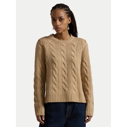 Polo Ralph Lauren Sweter 211926543003 Beżowy Regular Fit ze sklepu MODIVO w kategorii Swetry damskie - zdjęcie 182722708