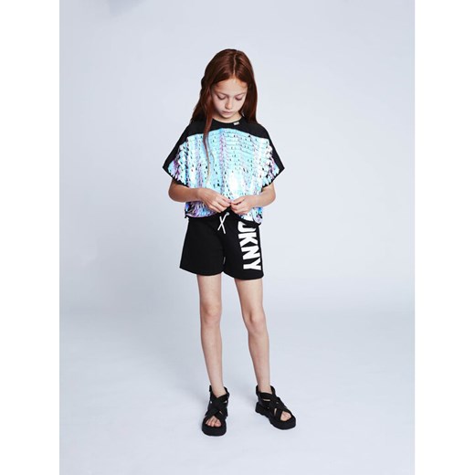 DKNY Szorty sportowe D34A91 S Czarny Regular Fit ze sklepu MODIVO w kategorii Spodenki dziewczęce - zdjęcie 182722709