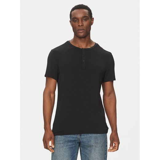Calvin Klein Underwear T-Shirt Henley LV00NM2803 Czarny Regular Fit ze sklepu MODIVO w kategorii T-shirty męskie - zdjęcie 182722756