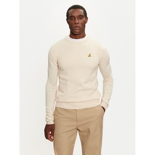 Brave Soul Sweter MK-230EINSTEIN6 Beżowy Regular Fit ze sklepu MODIVO w kategorii Swetry męskie - zdjęcie 182722878