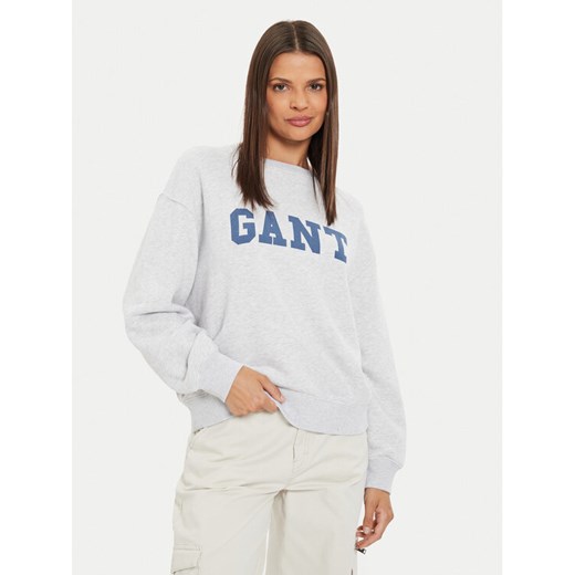Gant Bluza Graphic 4200488 Szary Regular Fit ze sklepu MODIVO w kategorii Bluzy damskie - zdjęcie 182722958