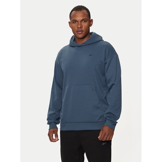 Reebok Bluza Strength Hoodie 100070154 Granatowy Regular Fit ze sklepu MODIVO w kategorii Bluzy męskie - zdjęcie 182722965