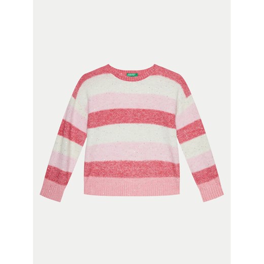 United Colors Of Benetton Sweter 15V8Q107A Różowy Regular Fit ze sklepu MODIVO w kategorii Swetry dziewczęce - zdjęcie 182723006