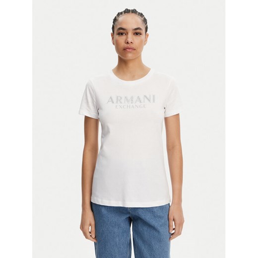 Armani Exchange T-Shirt XW000387 AF10354 U0002 Biały Regular Fit ze sklepu MODIVO w kategorii Bluzki damskie - zdjęcie 182723048