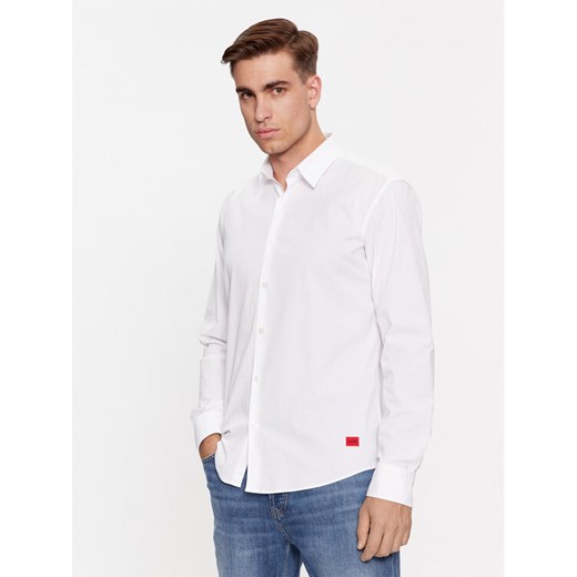 Hugo Koszula Ermo 50500216 Biały Slim Fit ze sklepu MODIVO w kategorii Koszule męskie - zdjęcie 182723089