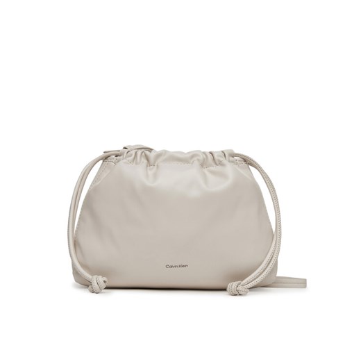 Calvin Klein Jeans Torebka Drawstring Crossbody26 LV04K3060G Biały ze sklepu MODIVO w kategorii Torebki worki - zdjęcie 182723127