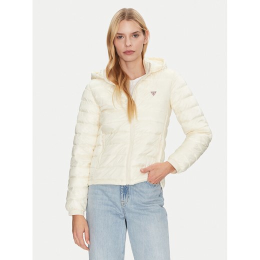 Guess Jeans Kurtka puchowa W5RL99 WHAB2 Écru Regular Fit ze sklepu MODIVO w kategorii Kurtki damskie - zdjęcie 182723166