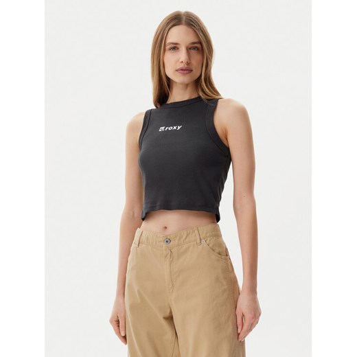Roxy Top ERJKT04261 Szary Slim Fit ze sklepu MODIVO w kategorii Bluzki damskie - zdjęcie 182723209