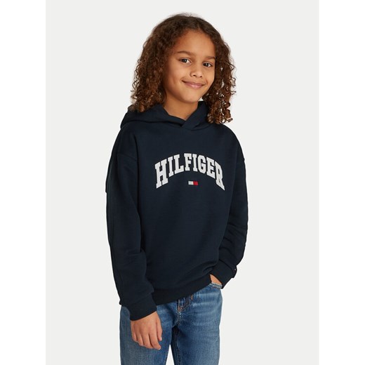 Tommy Hilfiger Bluza Varsity KB0KB09574 Granatowy Relaxed Fit ze sklepu MODIVO w kategorii Bluzy dziewczęce - zdjęcie 182723328