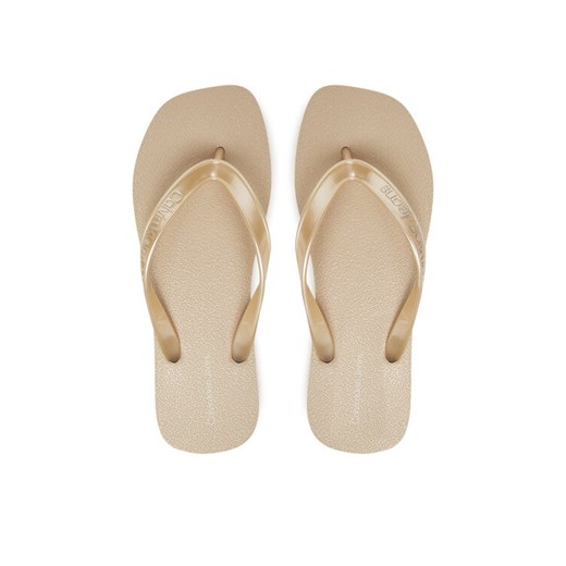 Calvin Klein Jeans Japonki Thong+ Tpu Metallic YW0YW01720 Beżowy ze sklepu MODIVO w kategorii Klapki damskie - zdjęcie 182723526