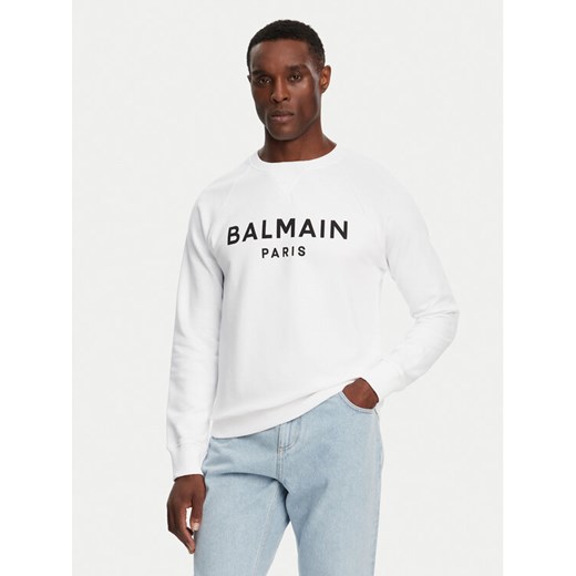 Balmain Bluza DH1JQ005BB65 Biały Regular Fit ze sklepu MODIVO w kategorii Bluzy męskie - zdjęcie 182723697