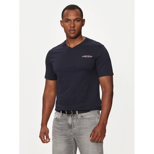 Guess Jeans T-Shirt M4YI50 K8HM0 Granatowy Slim Fit ze sklepu MODIVO w kategorii T-shirty męskie - zdjęcie 182723708