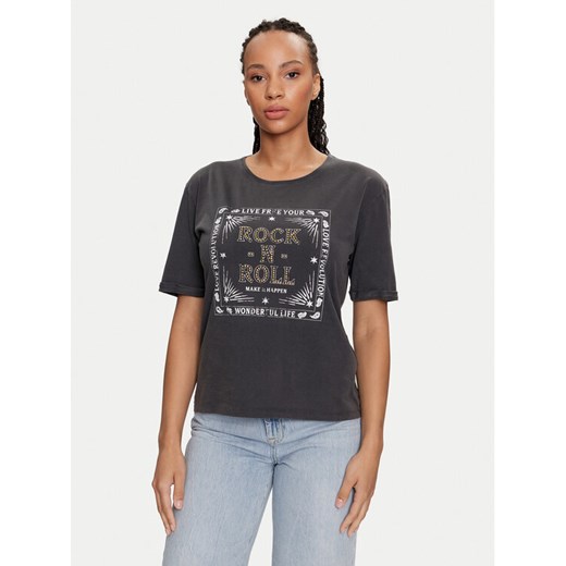 Morgan T-Shirt 241-DROLL Szary Regular Fit ze sklepu MODIVO w kategorii Bluzki damskie - zdjęcie 182723768