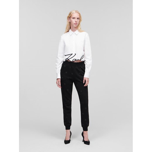 KARL LAGERFELD Koszula Signature 226W1605 Biały Regular Fit ze sklepu MODIVO w kategorii Koszule damskie - zdjęcie 182723778