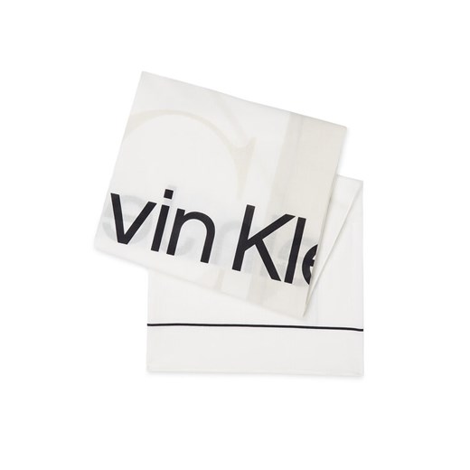 Calvin Klein Chusta Monologo K60K611981 Biały ze sklepu MODIVO w kategorii Szaliki i chusty damskie - zdjęcie 182723815