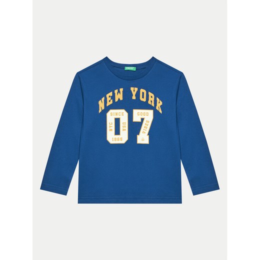 United Colors Of Benetton Bluzka 3096C10LF Niebieski Regular Fit ze sklepu MODIVO w kategorii T-shirty chłopięce - zdjęcie 182723877