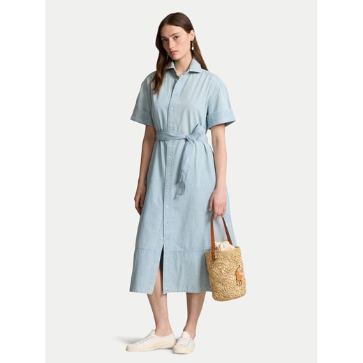 Polo Ralph Lauren Sukienka koszulowa 211935155001 Błękitny Regular Fit ze sklepu MODIVO w kategorii Sukienki - zdjęcie 182724258