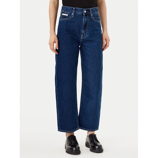 Calvin Klein Jeans Jeansy Barrel J20J225004 Granatowy Loose Fit ze sklepu MODIVO w kategorii Jeansy damskie - zdjęcie 182724297