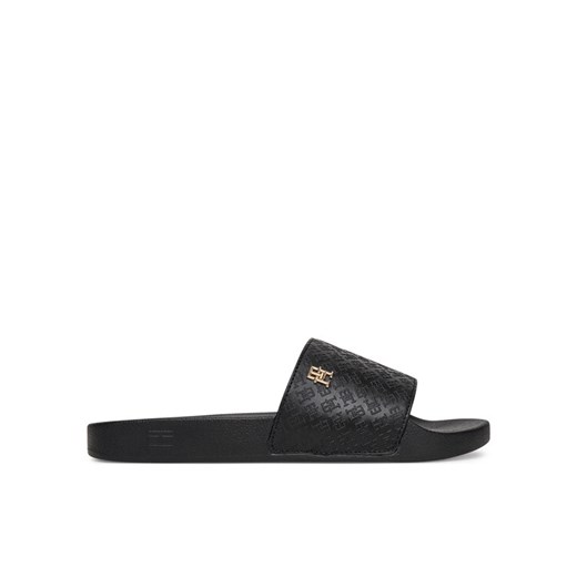 Tommy Hilfiger Klapki Th Monogram Poolside FW0FW08525 Czarny ze sklepu MODIVO w kategorii Klapki damskie - zdjęcie 182724355