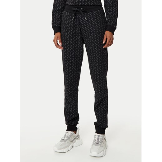 Armani Exchange Spodnie dresowe 8NYPLG YJE5Z 1200 Czarny Regular Fit ze sklepu MODIVO w kategorii Spodnie damskie - zdjęcie 182724468