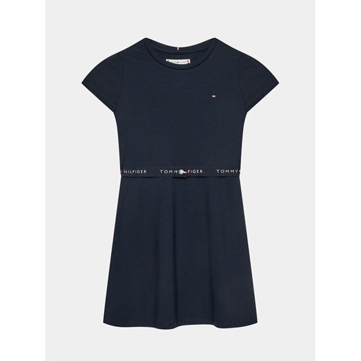 Tommy Hilfiger Sukienka codzienna Essential Skater KG0KG07776 D Granatowy Regular Fit ze sklepu MODIVO w kategorii Sukienki dziewczęce - zdjęcie 182724479