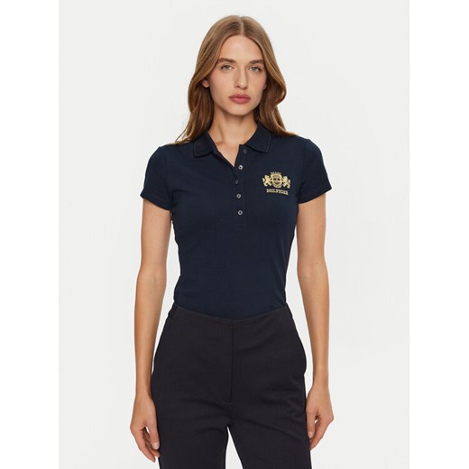Tommy Hilfiger Polo Varsity WW0WW43931 Granatowy Slim Fit ze sklepu MODIVO w kategorii Bluzki damskie - zdjęcie 182724515