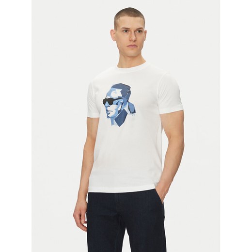 KARL LAGERFELD T-Shirt 755065 552241 Biały Regular Fit ze sklepu MODIVO w kategorii T-shirty męskie - zdjęcie 182724527